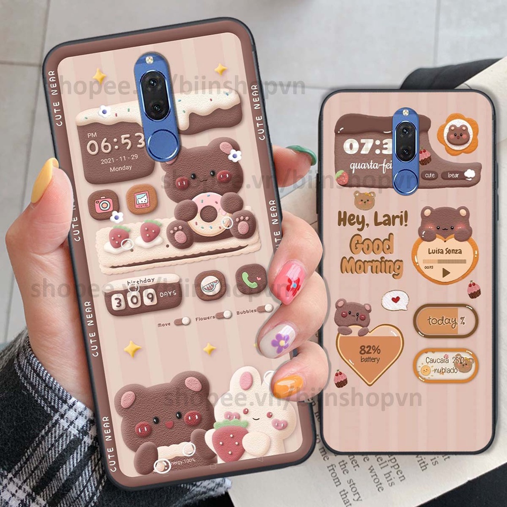 Ốp Huawei Nova 2i in 3D icon gấu nổi siêu xinh, siêu đáng yêu, cá tính phong cách