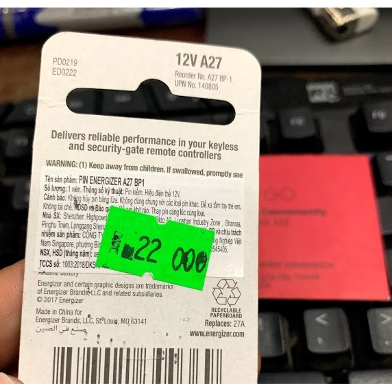 Pin Energizer A27 12V chính hãng