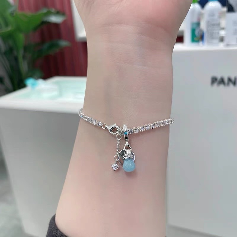 LẮC ĐEO TAY PAN ALE MOMENT ĐÍNH ĐÁ TRẮNG FREESIZE BẠC S925 THUẦN KHIẾT HÀNG CAO CẤP