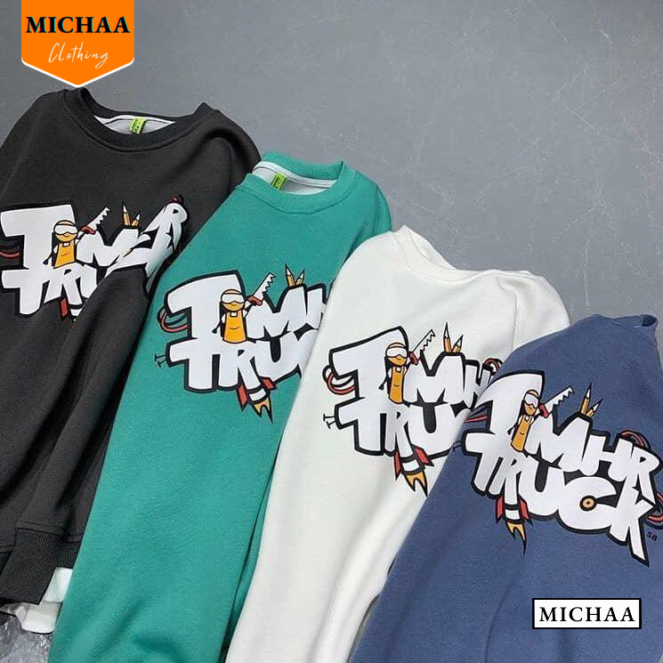 Áo Khoác Sweater Nỉ TRUCK Nam Nữ Ulzzang Unisex, Áo Khoác Form Rộng Thời Trang - MICHAA AKN94