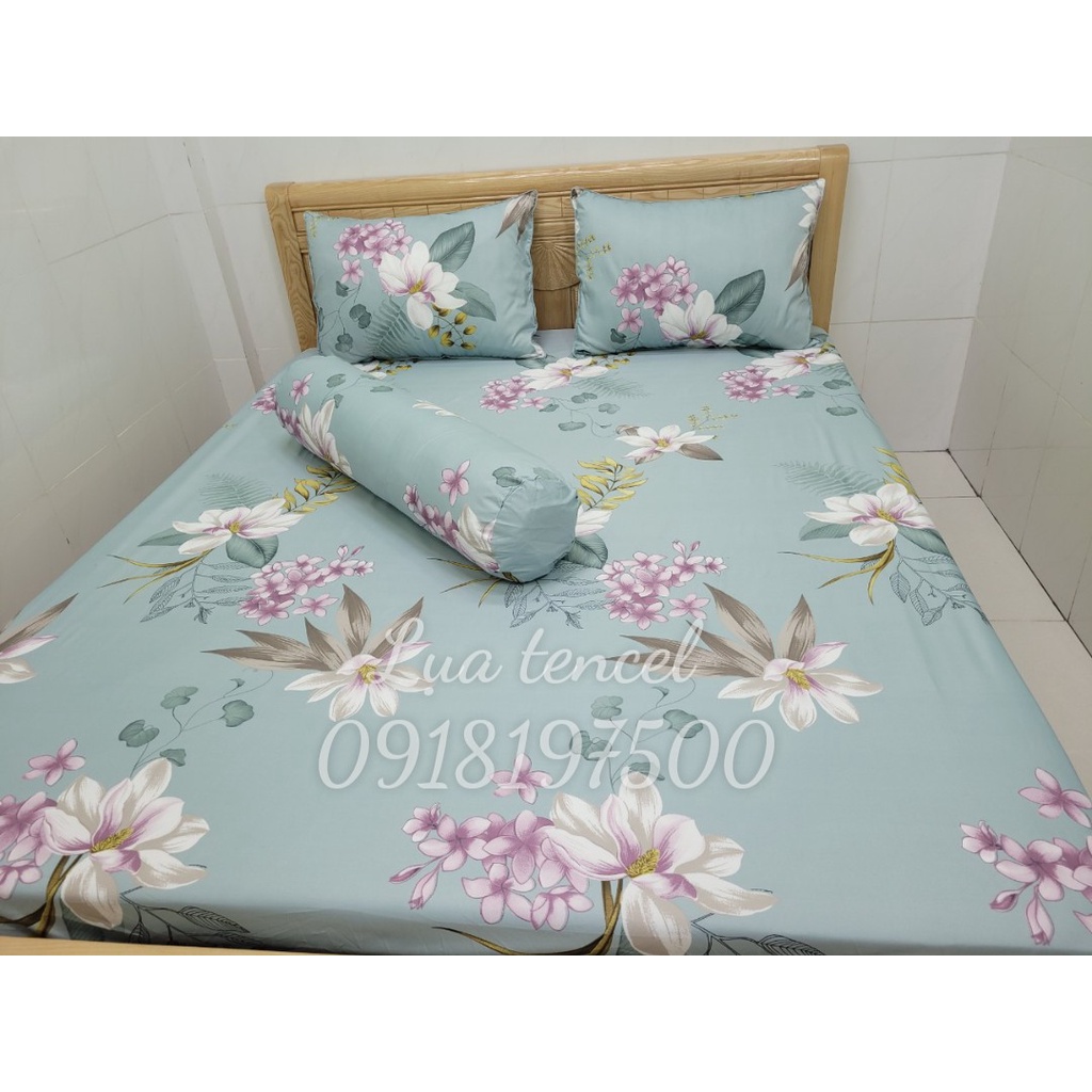 Bộ drap gối Tencel vải nhập Hàn Quốc đỉnh cao mát , mềm mại { drap và 3 áo gối}hoặc drap lẻ