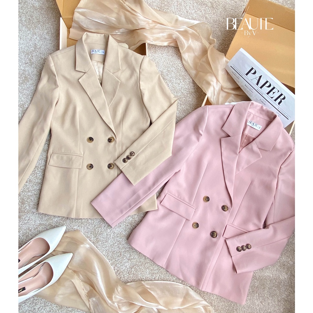 BEAUTEBYV - Áo blazer nữ 4 khuy Ganni