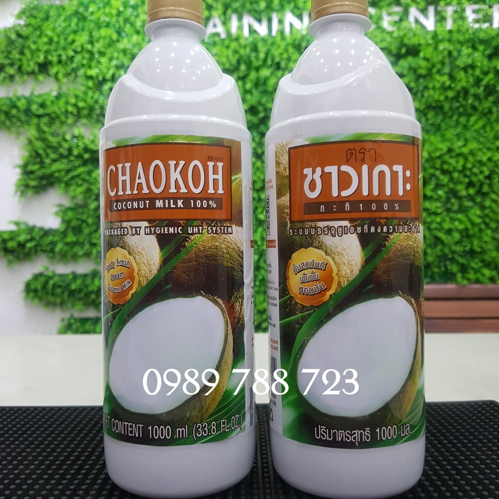 Nước cốt dừa Thái Lan CHAOKOH chai 1lit chuyên dùng cho pha chế