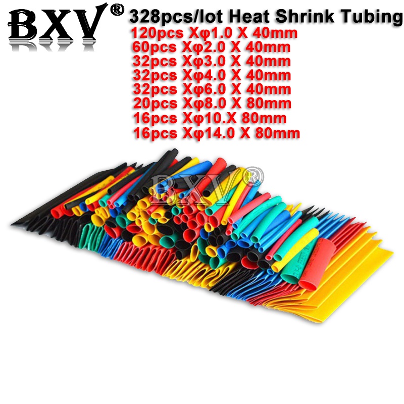 Set 328 Ống Co Nhiệt Bằng Polyolefin 2: 1 5 Màu Sắc Đa Dạng