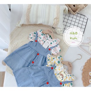 yếm bò phối áo bi bé gái