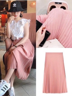 Chân váy xếp ly dài hàng qc
