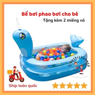 Bể bơi con cá voi siêu dễ thương có đáy chống trơn trượt cho bé