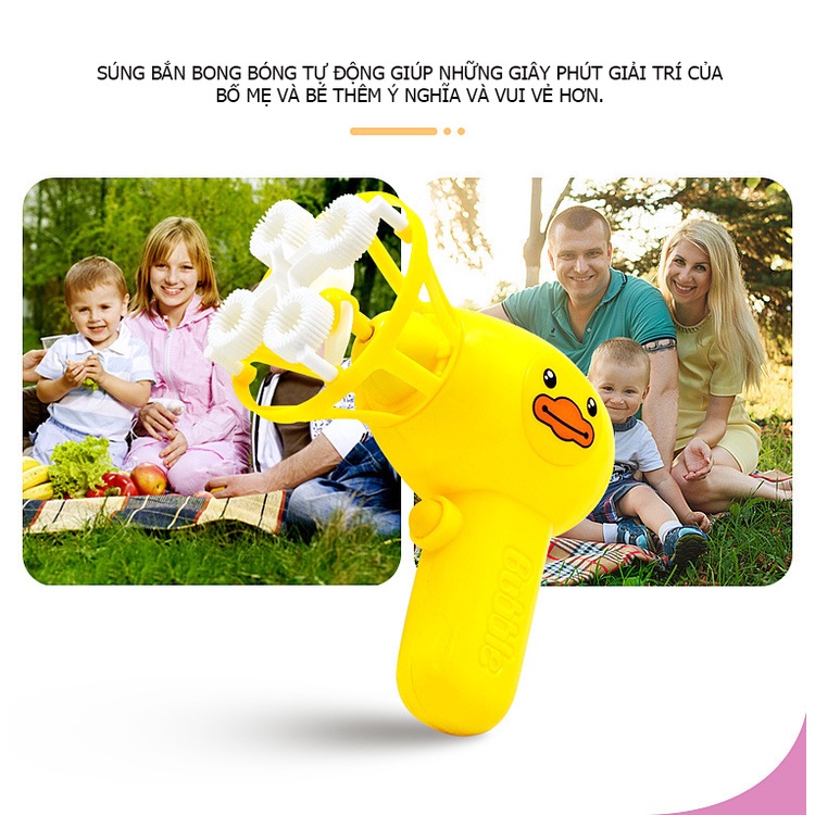Đồ chơi ngoài trời vui nhộn máy thổi bong bóng quạt gió tự động có sẵn pin, dễ thương cho bé làm quà tặng phần thưởng