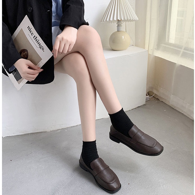 Giày lười IELGY mũi vuông màu sắc thời trang cho nữ