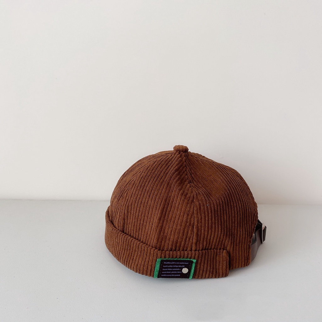 Mũ lưỡi trai vải nhung phối da phong cách hip hop cá tính dành cho gia đình