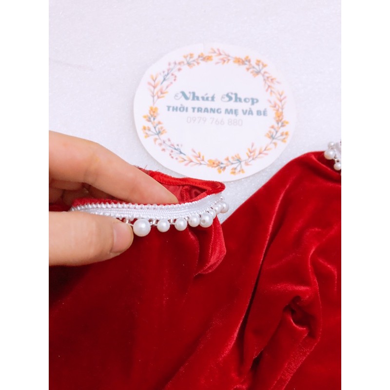 áo dài nhung bé gái