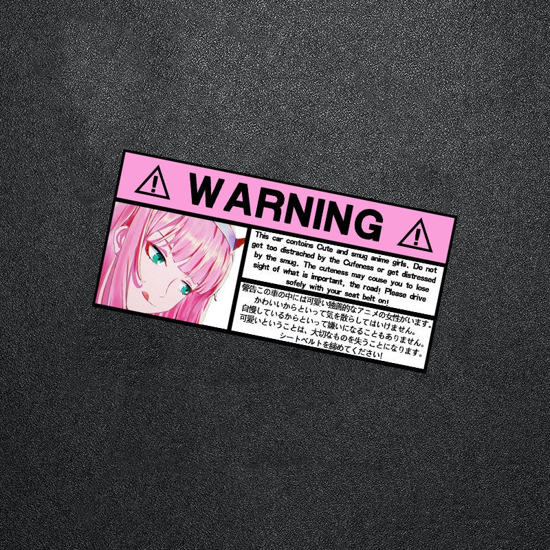 Miếng Dán Trang Trí Xe Hơi/Xe Máy Điện Hai Chiều 02 Darling Anime JDM Giảm Đau
