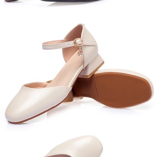 Giày nữ sandal mẫu mới mũi vuông cho hoc sinh e12
