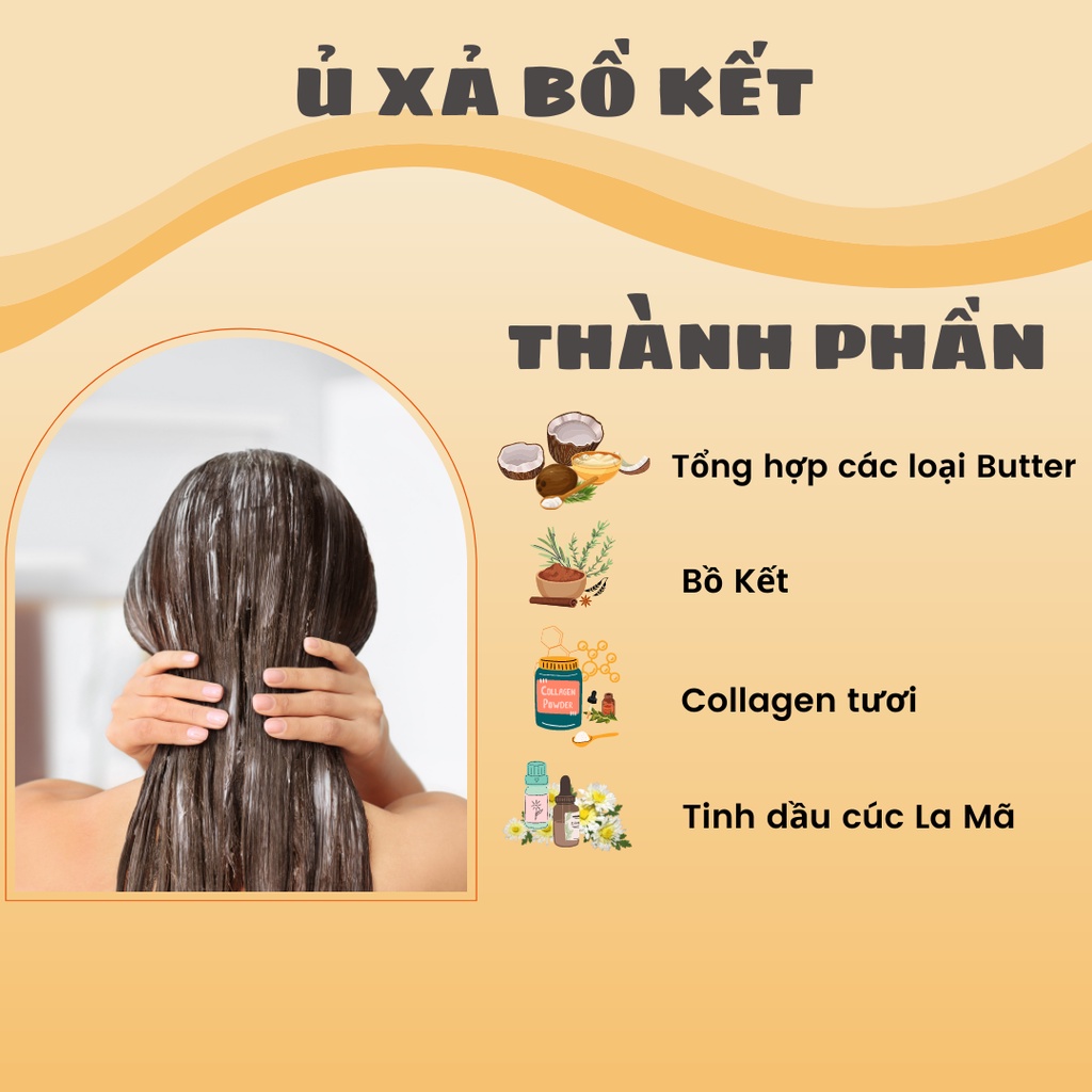 Dầu xả bồ kết kem ủ dưỡng tóc thảo dược dầu ủ phục hồi tóc hư tổn khô xơ 250g NIE NATURE