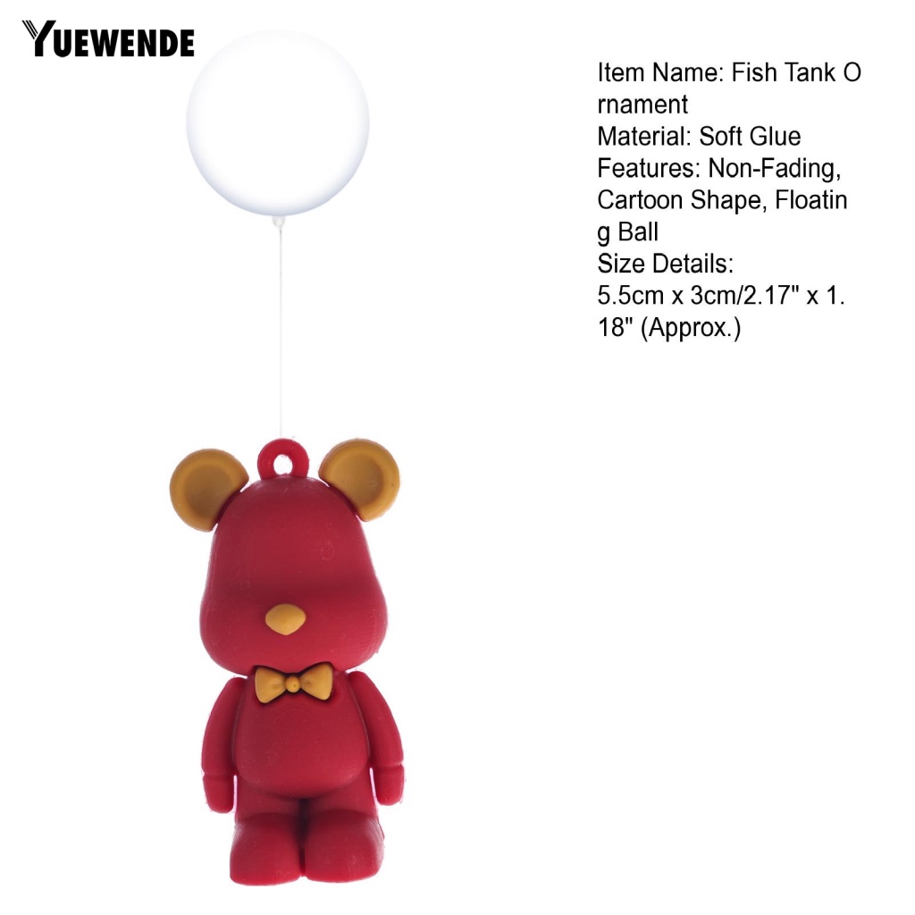 Yue.z Đồ trang trí Tượng Gấu Nổi Trang Trí Bể Cá Thu Nhỏ