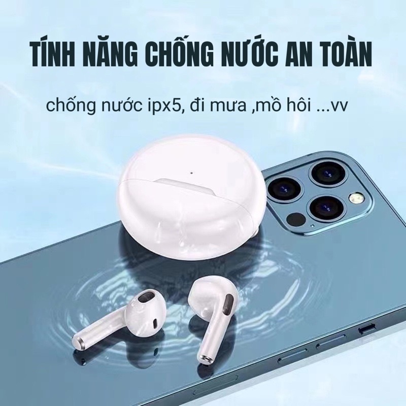 Tai nghe không dây Bluetooth Pro thế hệ thứ 6, Chính Hãng Âm Thanh Chuẩn HIFI Dùng Cho IOS Android, Bluetooth 5.0