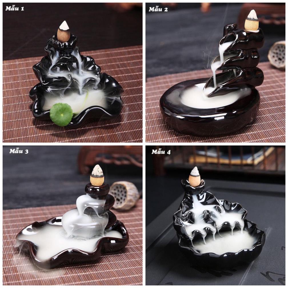 Thác khói trầm hương Tân Nguyên, tháp trầm hương, thác đốt trầm đẹp, nhiều mẫu, chất liệu gốm sứ cao cấp