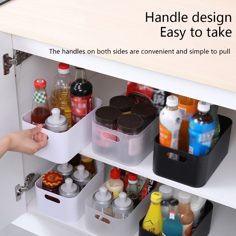 Thùng Rác Nhỏ Bằng Nhựa Trong Suốt / Trắng / Đen Có Tay Cầm Cho Nhà Bếp