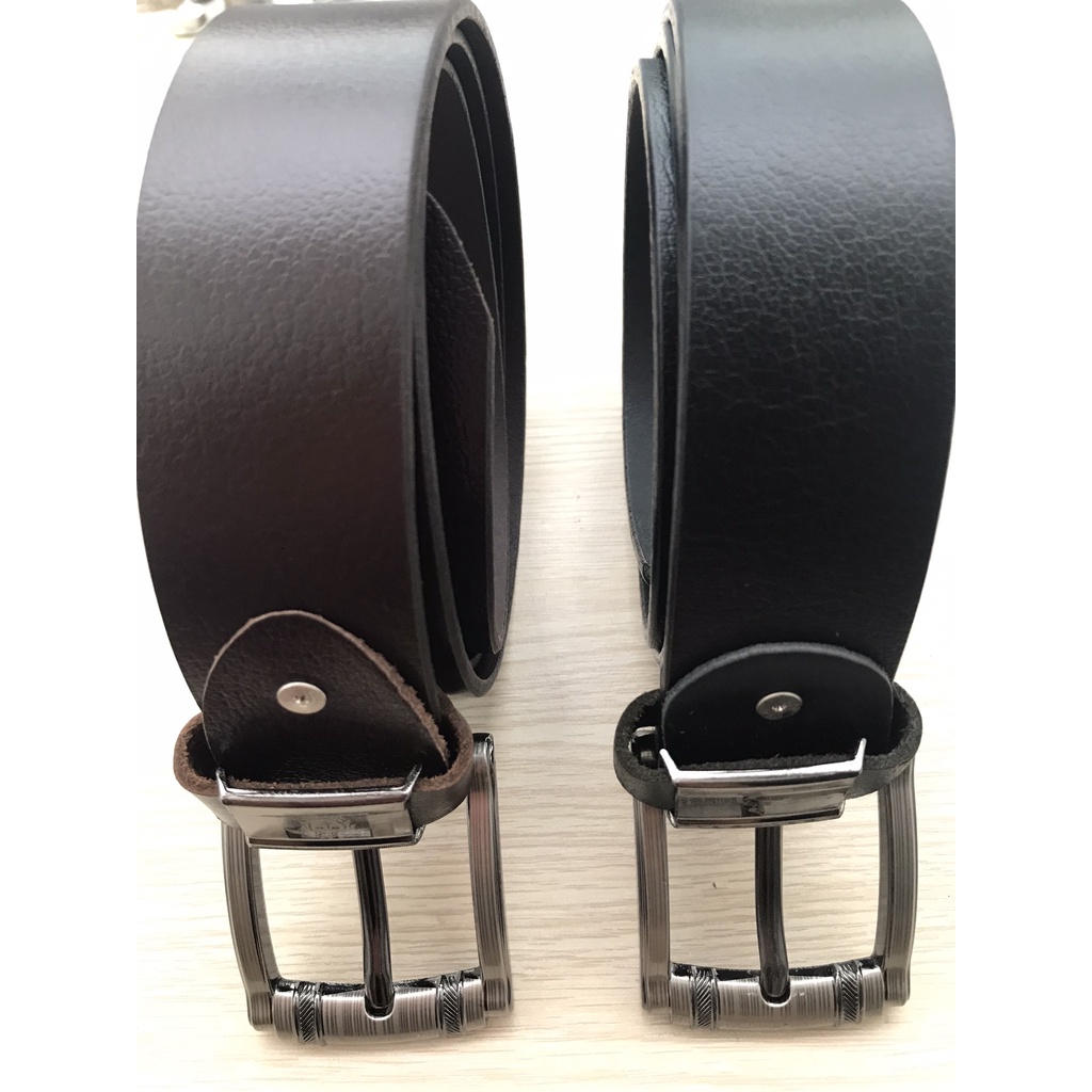 Thắt lưng, dây nịt nam da bò thật cao cấp thời trang - Màu đen - Tặng kèm cây đục lỗ