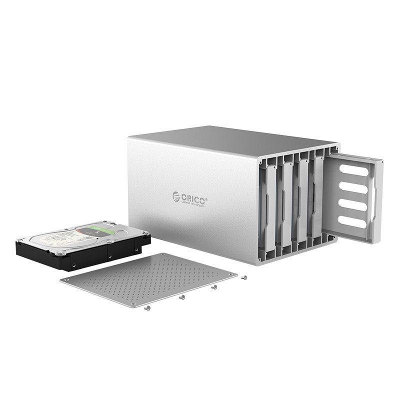 Hộp ổ cứng 3.5&quot; 5 khe cắm SATA 3 USB 3.0 Type B ORICO WS500RU3-EU-SV(BẠC) - Nhà Phân Phối Chính Hãng