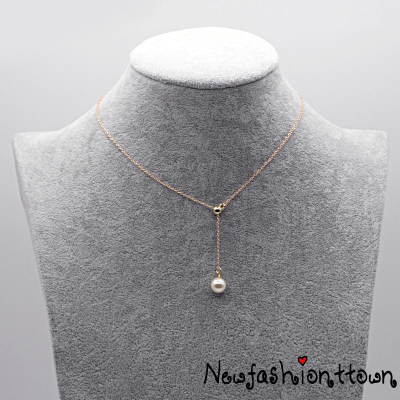 Vòng cổ Chữ Y Phối Ngọc Trai Nhân Tạo Thời Trang Cho Nữ
