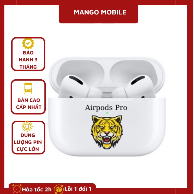 Tai Nghe Bluetooth Hổ Vằn Pin 8h chuẩn 1562M vi trình 4B61 Hỗ trợ Sạc Không Dây, Dùng Cho IOS và Android