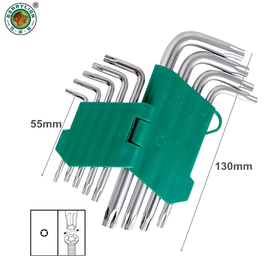 Bộ lục giác đầu bông 9 cây  T10-T50 ( Berrylion 17mm)