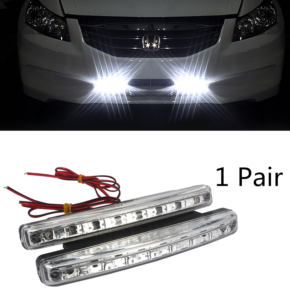 Cặp đèn led 8 bóng chạy ban ngày cho xe hơi tiện dụng
