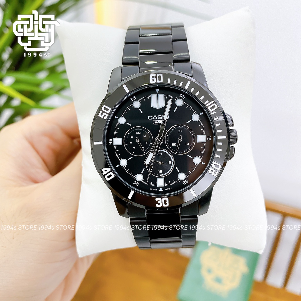 Đồng hồ nam Casio MTP-VD300B-1E dây thép không gỉ, chống nước, hàng chính hãng