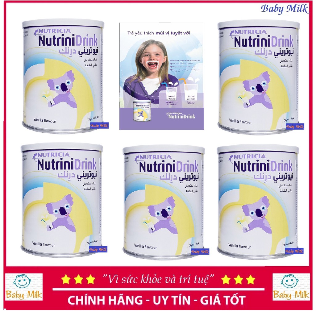 Combo 5 lon Sữa bột NutriniDrink Vani 400g (Nutrini Drink) Date 13/12/2021