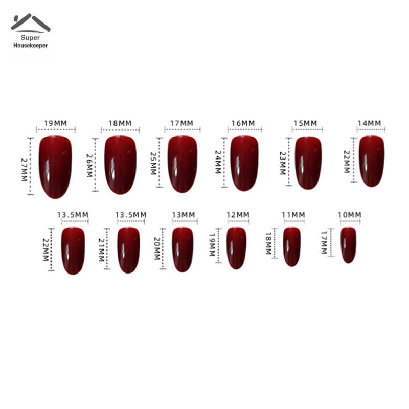 Set 24 móng tay giả trong suốt kèm keo dán tiện dụng