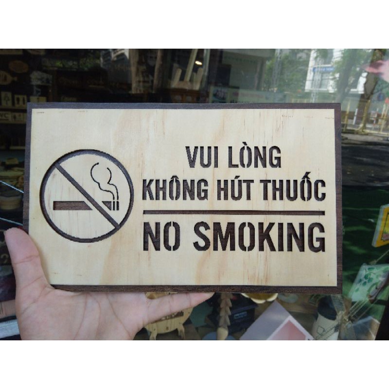 Bảng gỗ dán NO SMOKING size 15x22 - Xưởng LUXI decor