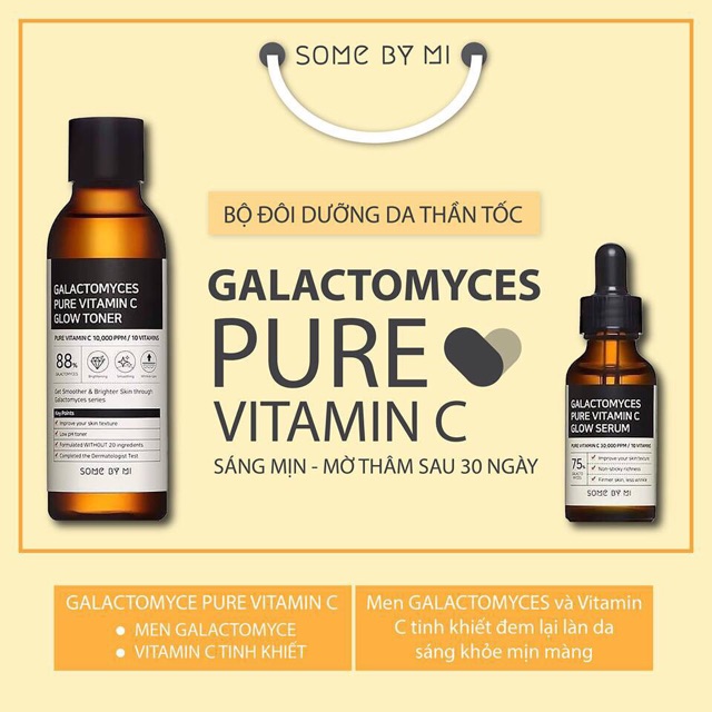 [Chính Hãng] Combo Toner + Serum Dưỡng Trắng Vitamin C Some By Mi Galactomyces Pure [200ml + 30ml] | BigBuy360 - bigbuy360.vn