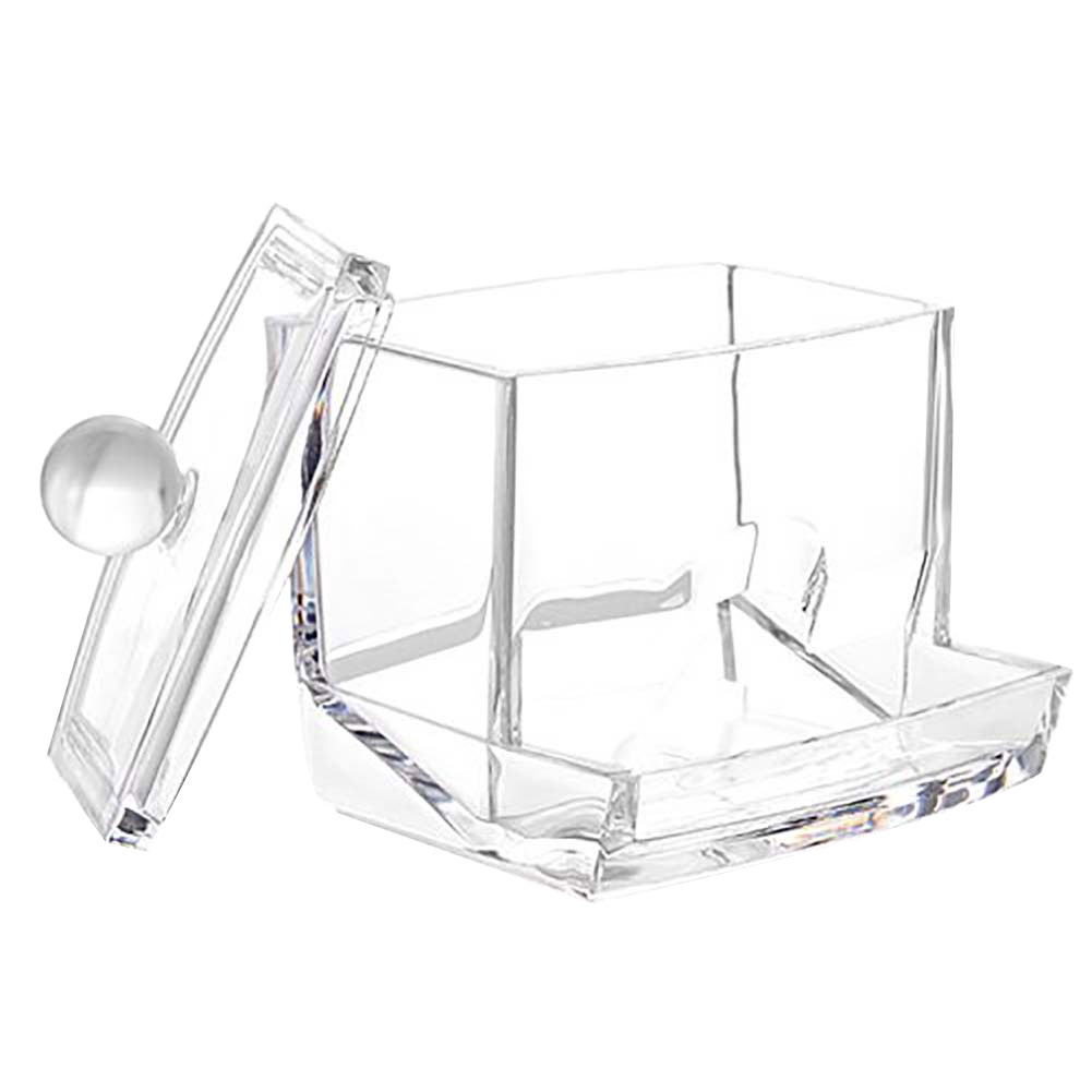 Clamshell Portable Mini Transparent Cotton Pad Storage Box/ Cosmetic Organizer for Cotton Pads, Cotton Swabs, Make Up Pads