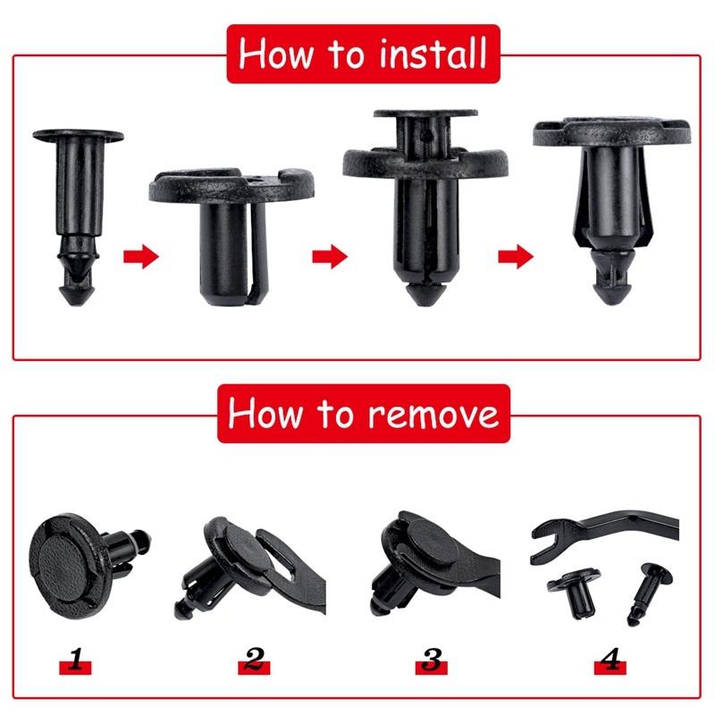 Set 50 đinh tán nhựa 8mm cho xe hơi Infiniti và Nissan  - Chốt vít nở cho ô tô