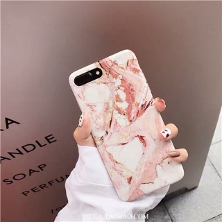 Ốp lưng iPhone nhựa dẻo - Marble (có kèm chân chống xem phim)