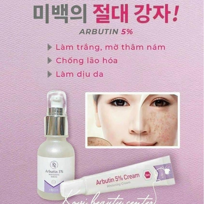 Serum huyết thanh dưỡng trắng da, mờ thâm, chống lão hoá ECOS Arbutin 5% Whiening