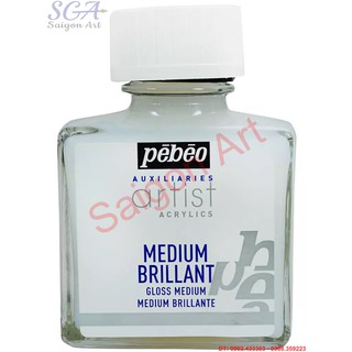 Dung môi tăng độ bóng màu acrylic Pebeo MEDIUM BRILLANT chai 75ml
