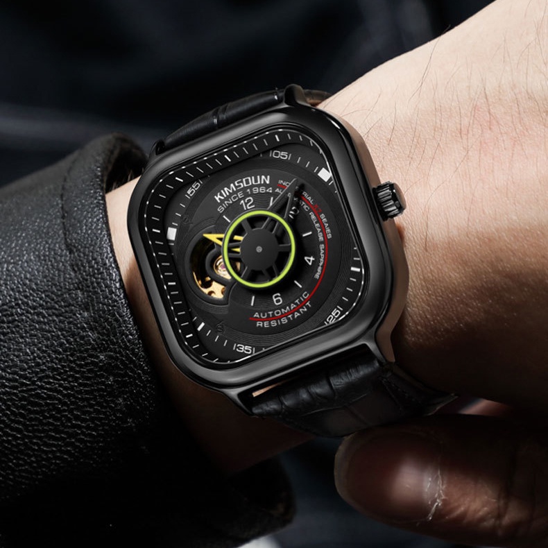 Đồng hồ cơ nam automatic tự động lộ máy chính hãng bền bỉ cao cấp KIMSDUN K-2160A