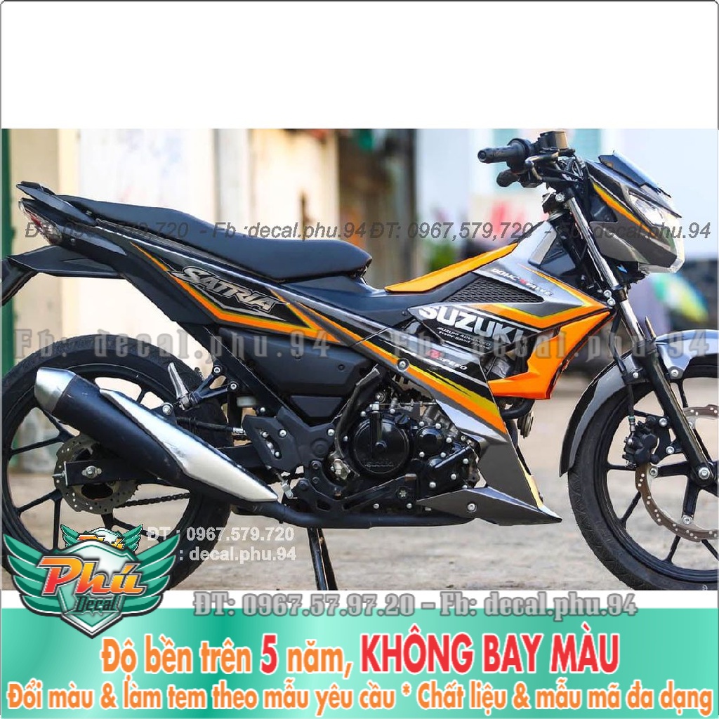 Tem Rời Satria Cam đen kiểu (K) -1