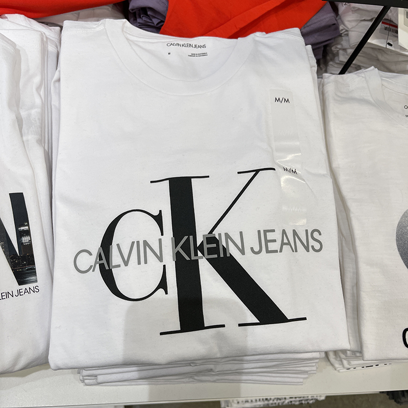 Áo Thun 100% Cotton Tay Ngắn Cổ Tròn In Họa Tiết Calvin Klein Ck Thời Trang Xuân Hè Cho Nam