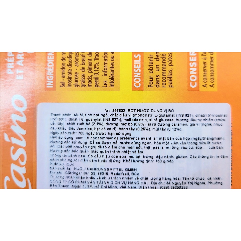 [VỊ BÒ] [Hộp 150g] VIÊN GIA VỊ NẤU NƯỚC DÙNG [Germany] CSN Beef Seasoning Cubes