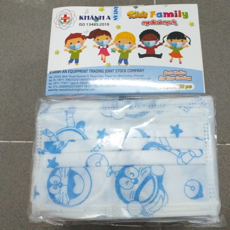 Khẩu trang trẻ em Khánh An Kids Family Hộp 10 cái Hộp 50 cái | BigBuy360 - bigbuy360.vn