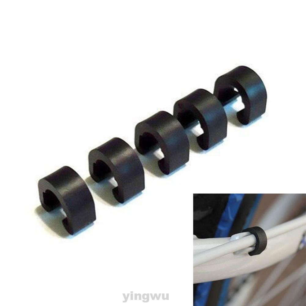 10pcs Plastic Practical Durable Fixed Black Hose Guide For Brake Cable Bicycle Lines Buckle