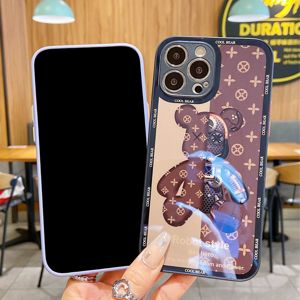 Ốp điện thoại hình gấu cho iPhone 13 Pro Max i13 13pro 11 Pro Max i11 7plus 8plus iX XS XR Xs MAX 12Pro 12 Pro Max