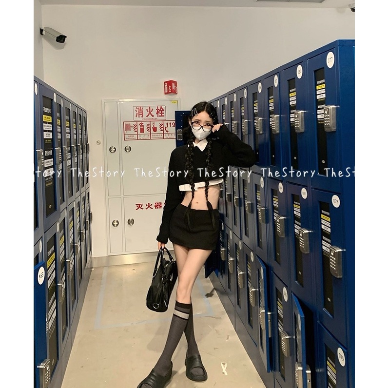 Áo len croptop trơn  A2647