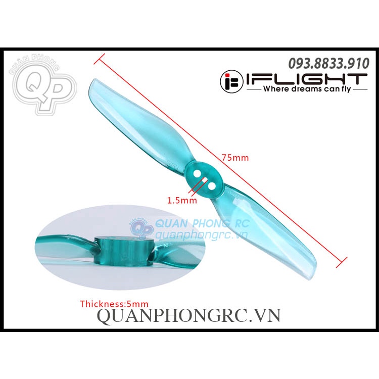 Cánh 2 Lá 3 inch iFlight Nazgul 3020 T3020 2 Blades FPV Toothpick Propellers