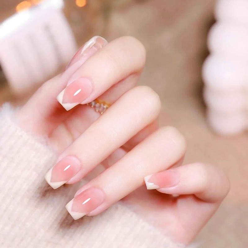 Set 24 móng giả D400 dáng móng dài ( Tặng kèm keo và dũa )