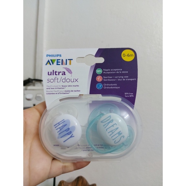 💥 Ti giả Avent Ultra Air, Ultra Soft chỉnh nha đầu dẹt chính hãng
