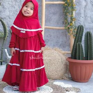 (Hàng Mới Về) Bộ Trang Phục Gamis Gamis Gamis Dành Cho Trẻ Em 4-6 Tuổi